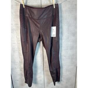 ATHLETA DELANCEY GLEAM MOTO TIGHT LEGGINGS ANKLE ZIP ON ANKLES ACTIVATE WEAR